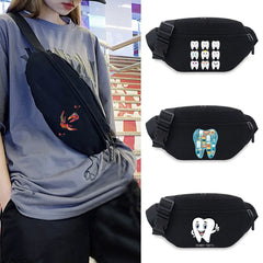 Outdoor Sports Waist Bag Fanny Pack Crossbody Chest Pack Travel Teeth Series