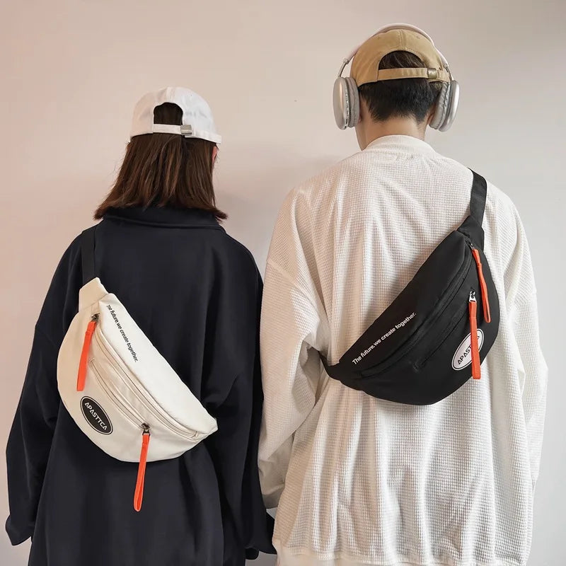 Men's Waist Bag High Street Chest Bags Boy's Chest Phone Purse Male Canvas Casua