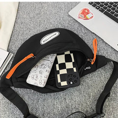 Men's Waist Bag High Street Chest Bags Boy's Chest Phone Purse Male Canvas Casua