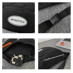 Men's Waist Bag High Street Chest Bags Boy's Chest Phone Purse Male Canvas Casua