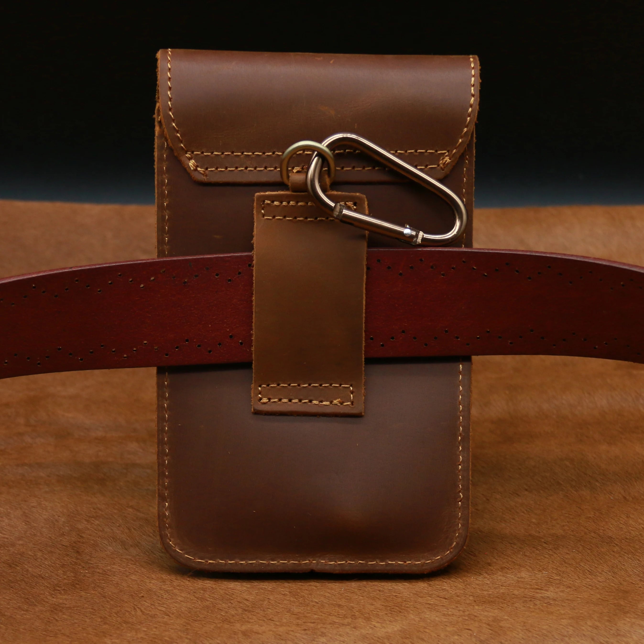 Men's Leather Waist Pack Fanny Pack Phone Bag Vintage Wallet Belt Loop