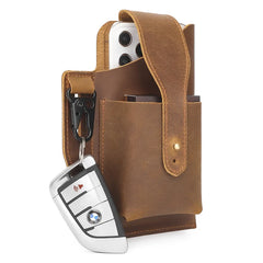 Men's Leather Waist Pack Belt Bag Fanny Small Shoulder Bags Phone Bag