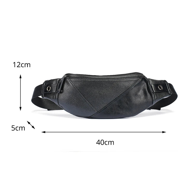 Men's Leather Waist Pack Phone Pouch Travel Bag Sling Bag