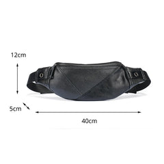 Men's Leather Waist Pack Phone Pouch Travel Bag Sling Bag