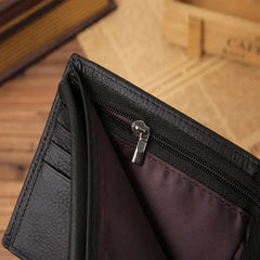 Men's Leather Wallet Premium Cowhide Short Wallet Portefeuille Homme