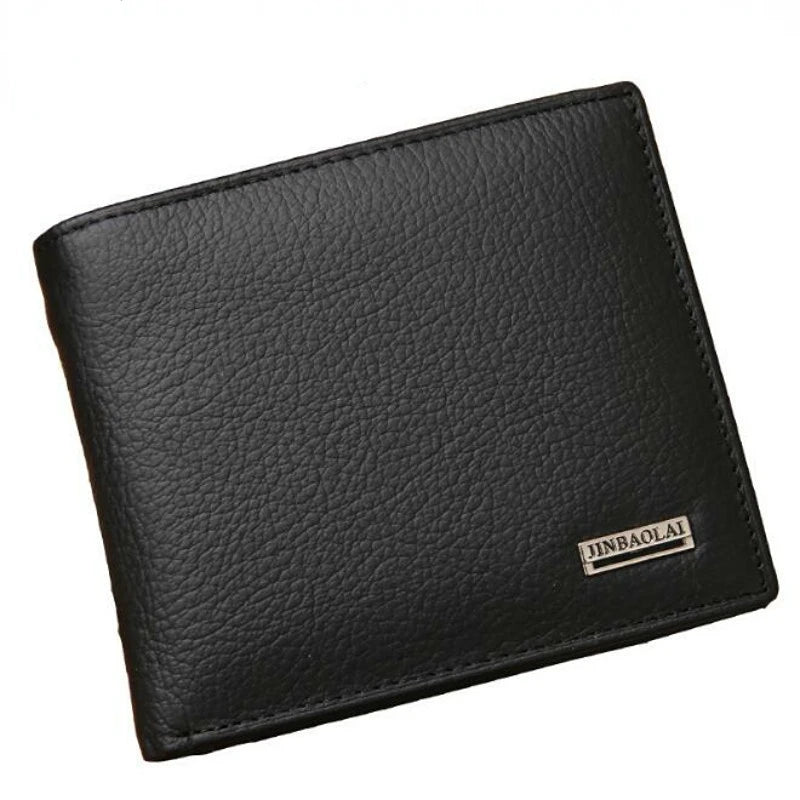 Men's Leather Wallet Premium Cowhide Short Wallet Portefeuille Homme