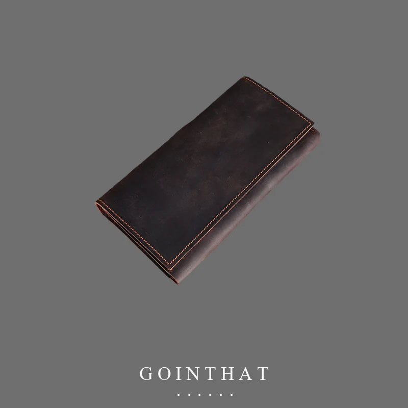 Men's Leather Wallet Clutch Bag Long Purse Billeteras Para Hombre