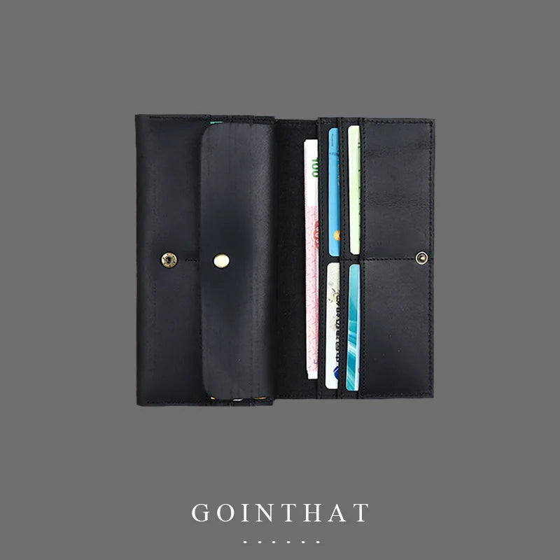 Men's Leather Wallet Clutch Bag Long Purse Billeteras Para Hombre
