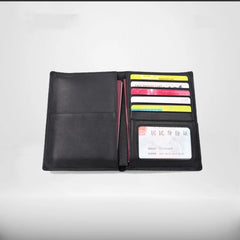 Sheepskin Woven Passport Holder Leather Travel Purse