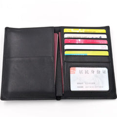 Sheepskin Woven Passport Holder Leather Travel Purse
