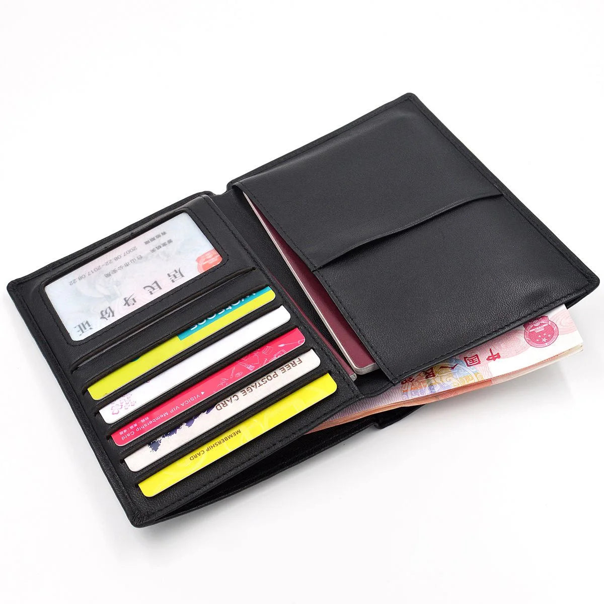 Sheepskin Woven Passport Holder Leather Travel Purse