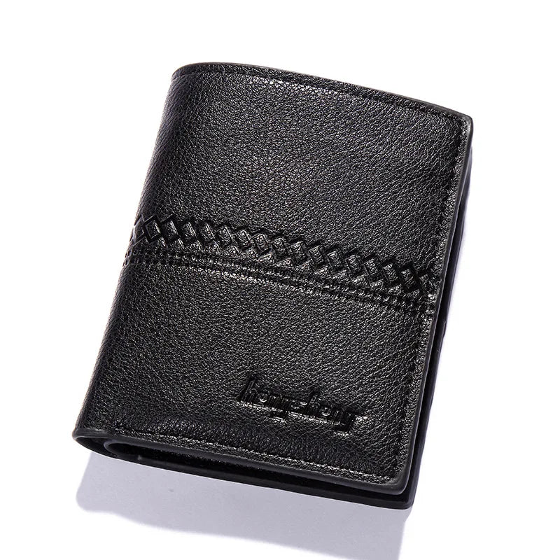 Men's Short PU Leather Zipper Wallet Dollar Clip Money Bag