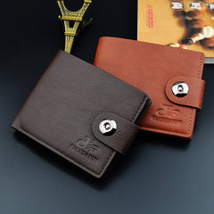 Men's Short Style Wallet Magnetic Buckle Youth Horizontal Casual Soft Wallet