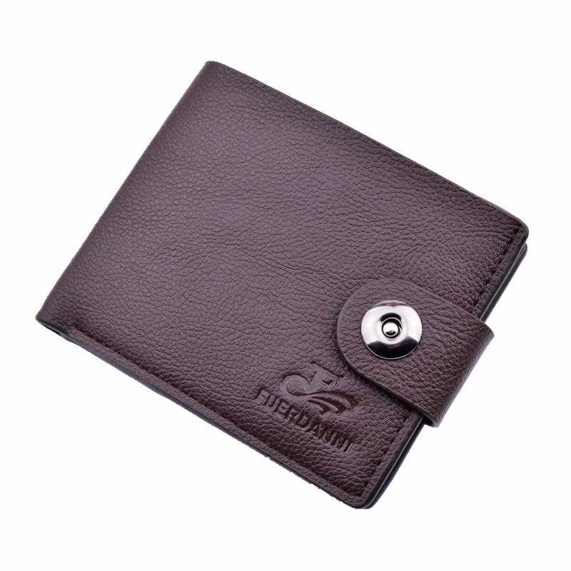 Men's Short Style Wallet Magnetic Buckle Youth Horizontal Casual Soft Wallet