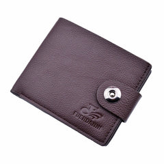 Men's Short Style Wallet Magnetic Buckle Youth Horizontal Casual Soft Wallet