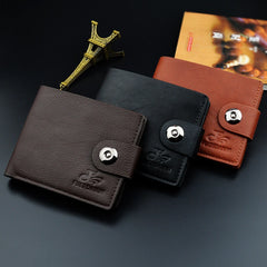 Men's Short Style Wallet Magnetic Buckle Youth Horizontal Casual Soft Wallet