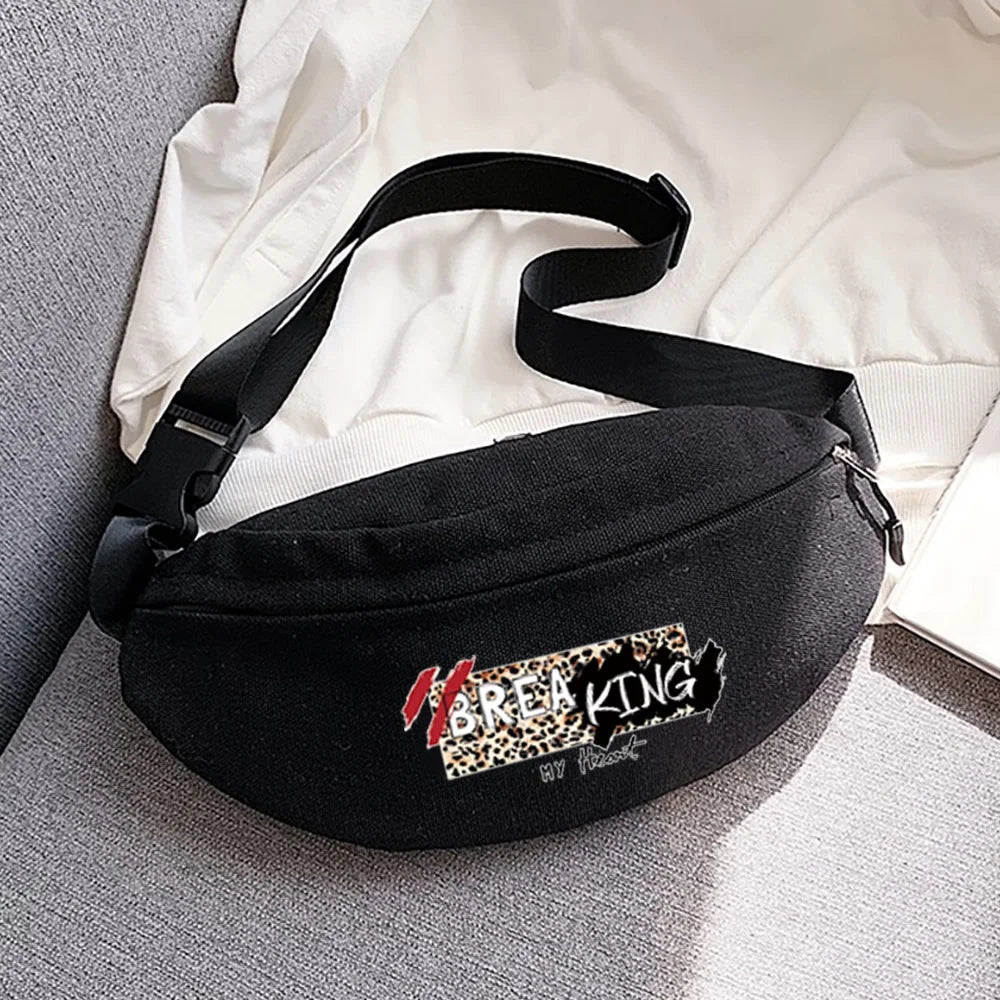 Leopard Print Waist Bag Outdoor Sports Running Cycling Messenger Key Bags