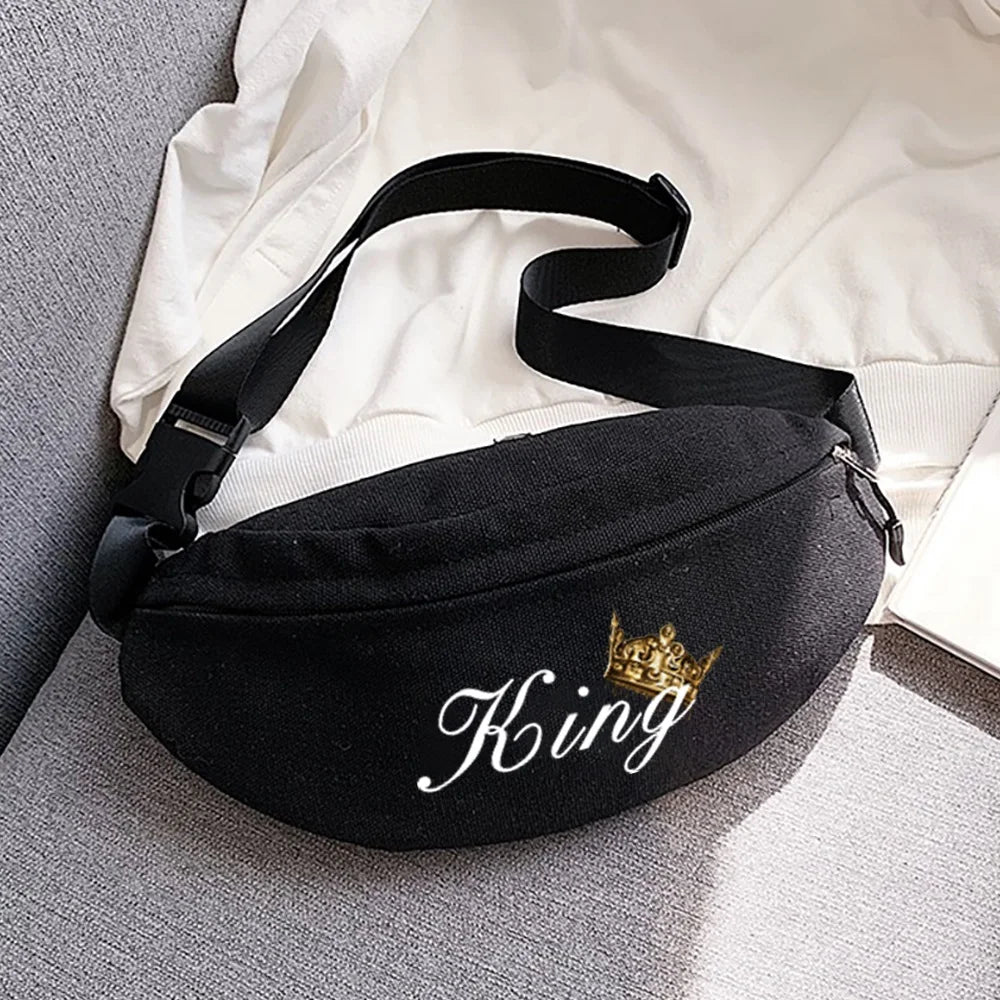 Crown Printing Waist Bag Outdoor Sports Running Cycling Chest Bag