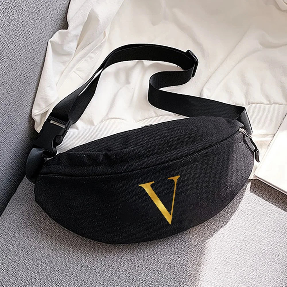 Unisex Chest Bag Outdoor Sports Running Cycling Key Bag Letter Printing Waist Ba