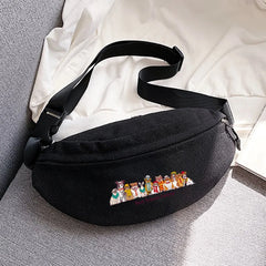 Youth Outdoor Sports Puppy Print Messenger Key Bag Chest Bags