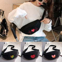 Outdoor Running Waist Bag Love Printing Key Chest Bag