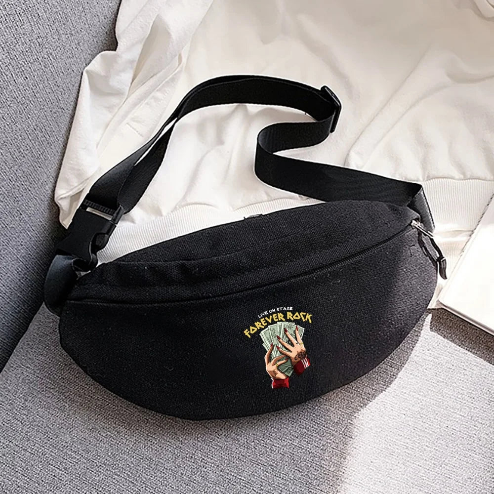 Gesture Printing Waist Bag for Youth Running and Cycling