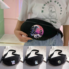 Waist Bag Outdoor Sports Riding Wave Printing Key Bags Chest Bags