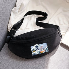 Waist Bag Outdoor Sports Riding Wave Printing Key Bags Chest Bags