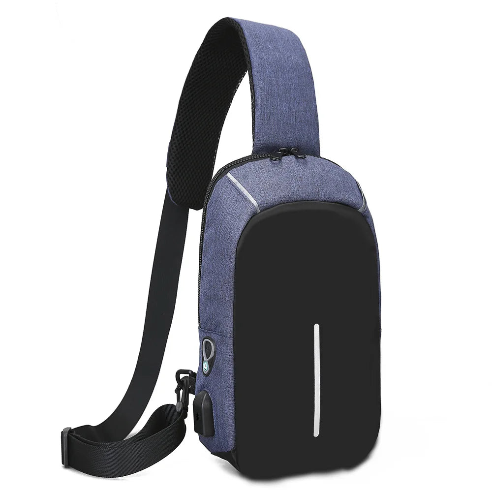 Men's Anti-Theft Messenger Bag with USB Charging