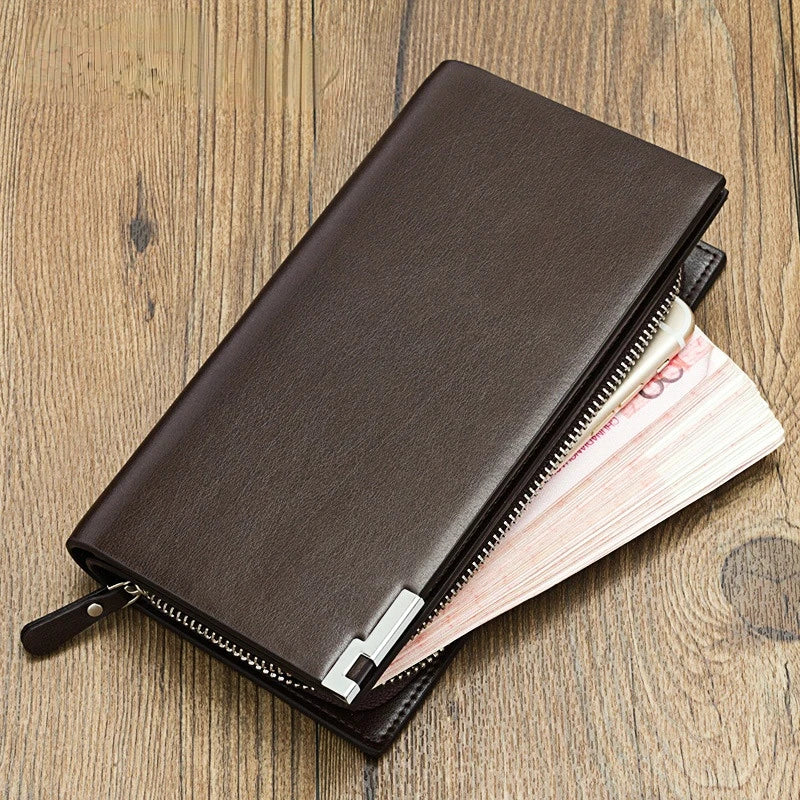 Men's Long Wallet Zipper Clutch Bag Multifunctional European Style