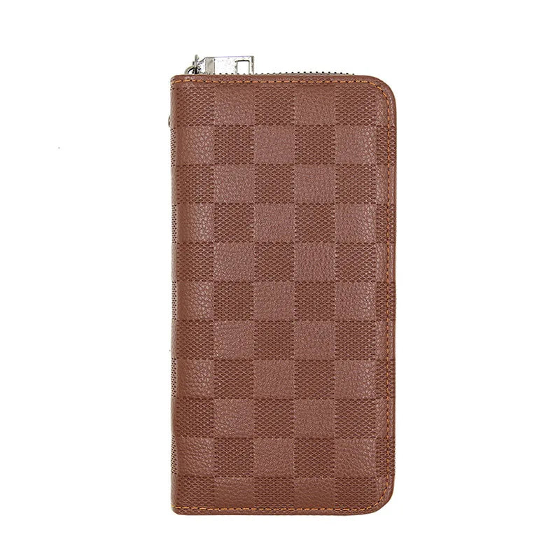 Men's Long Wallet Buckle Embossed Trifold Business 596