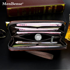 Men's Long Wallet Buckle Embossed Trifold Business 596
