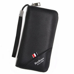 Men's Long Buckle Embossed Multi-Card Trifold Wallet Business