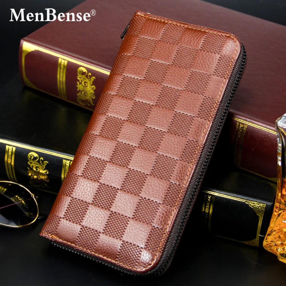 Men's Long Wallet Buckle Embossed Trifold Business 596