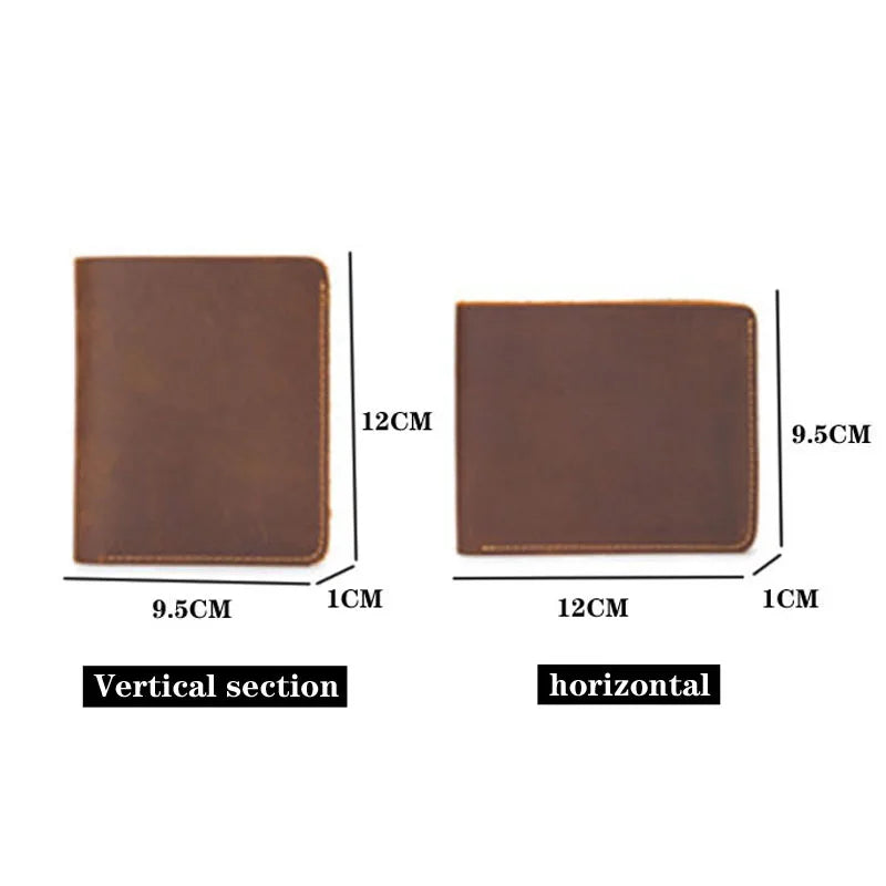 Men's Short Retro Cowhide Wallet Multi-Card Slot