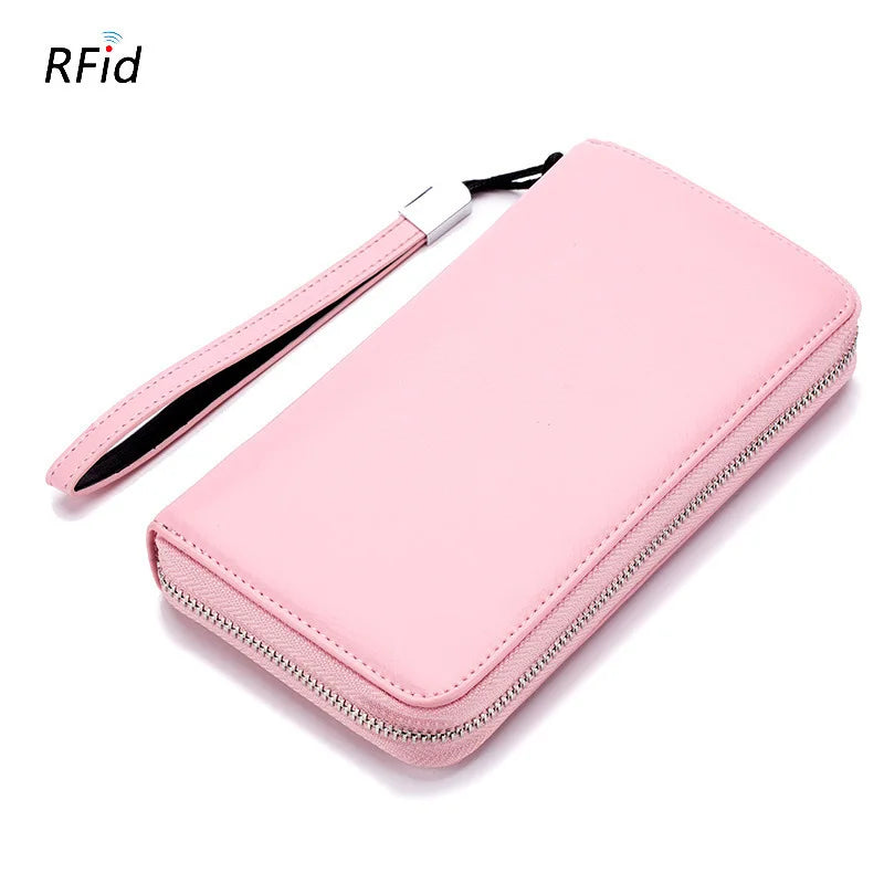 Men's Genuine Leather Zipper Clutch Bag Wallet