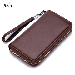 Men's Genuine Leather Zipper Clutch Bag Wallet