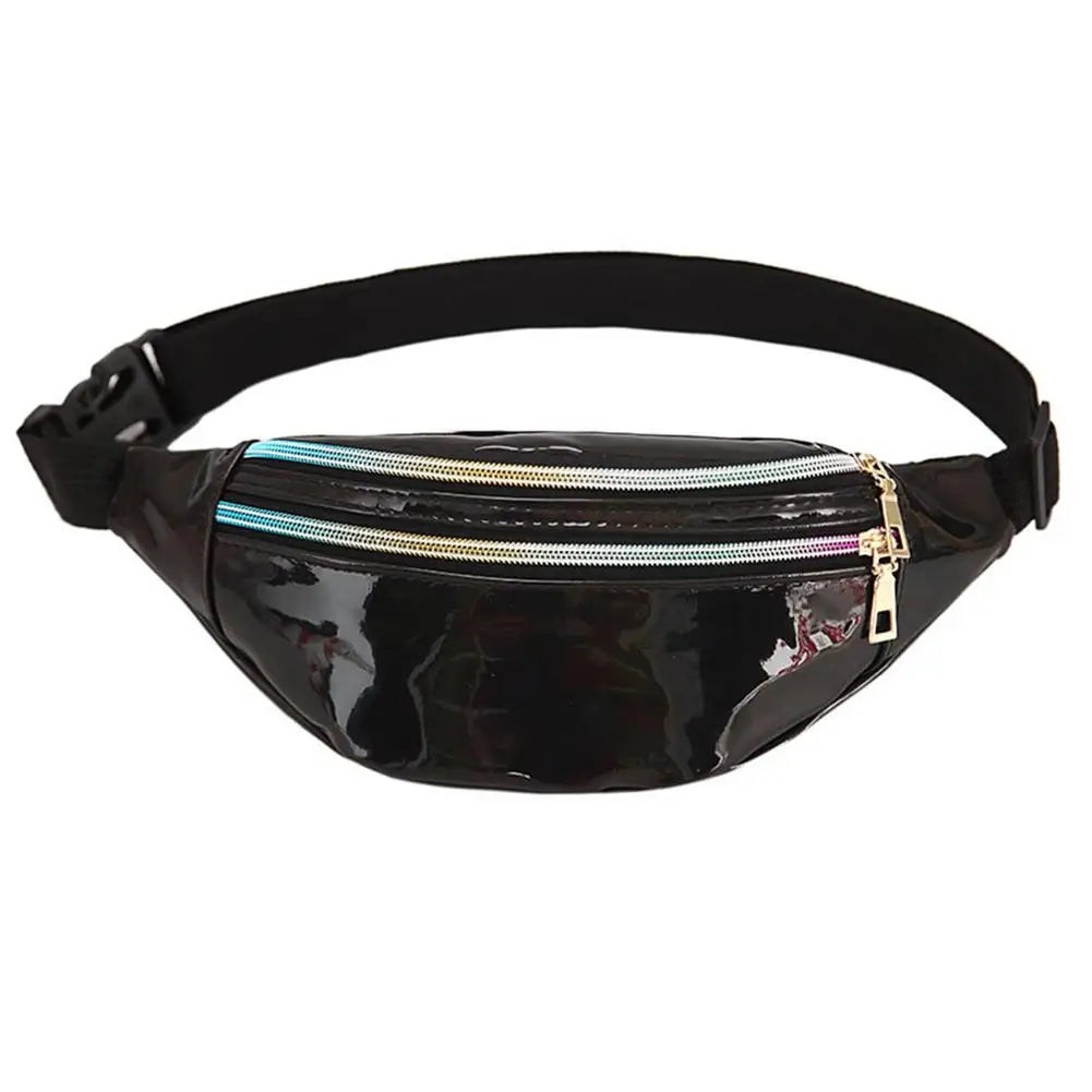 Men Women Laser Waist Bag Multifunction Chest Bag Double Pocket