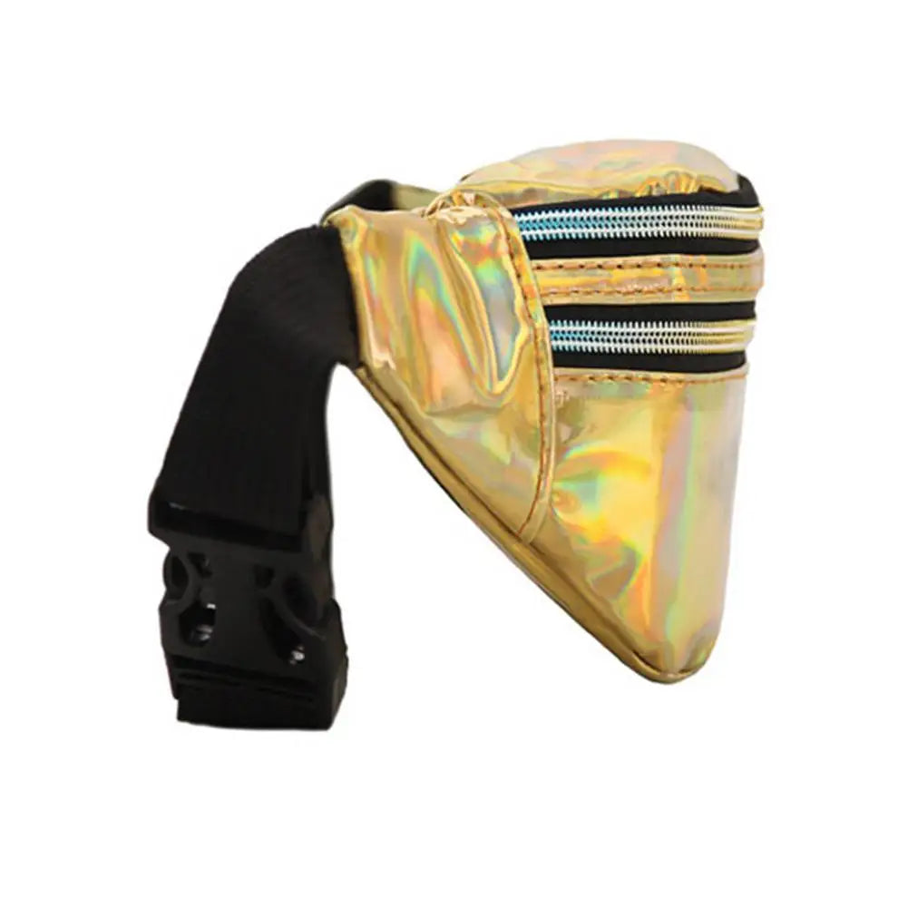 Men Women Laser Waist Bag Multifunction Chest Bag Double Pocket