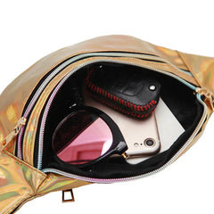 Men Women Laser Waist Bag Multifunction Chest Bag Double Pocket