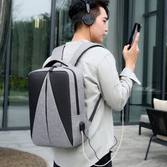 Waterproof Oxford Cloth Backpack USB Charging Rucksack