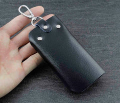 Men's Leather Wallet Key Rings Holder Chain Wallet Case