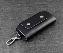 Men's Leather Wallet Key Rings Holder Chain Wallet Case