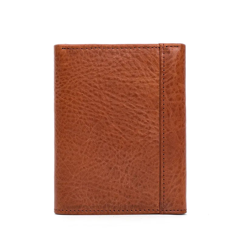 Mens Vintage Leather Wallet Trifold Son Husband Gift
