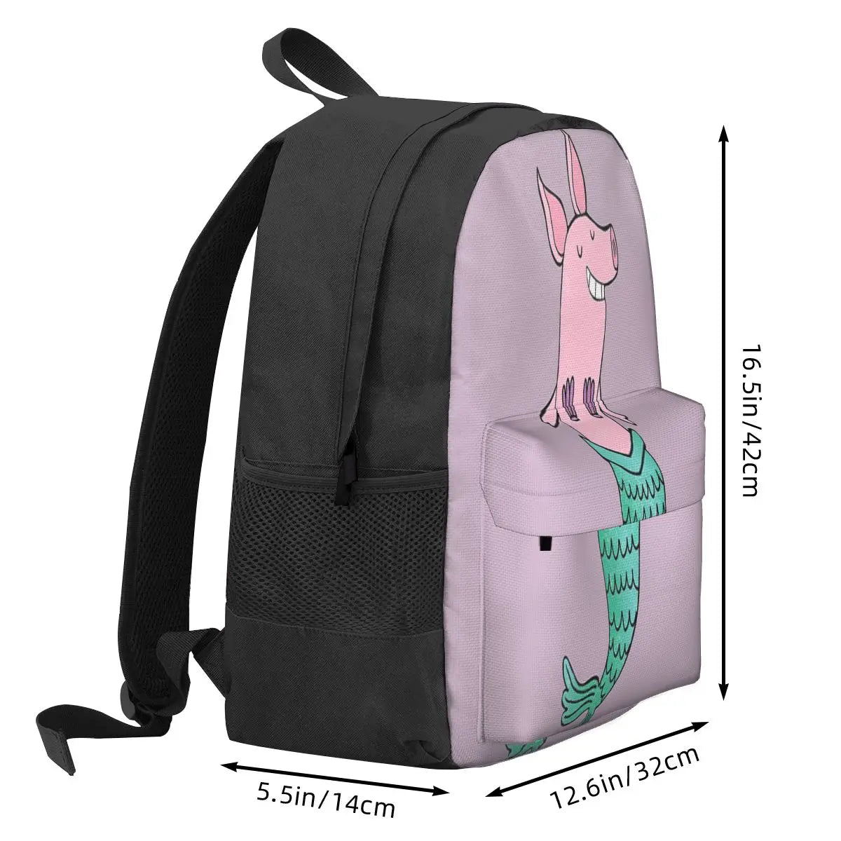 Mermaid Pig - Purple Backpacks Men's & Women's Unisex Bags For Gi