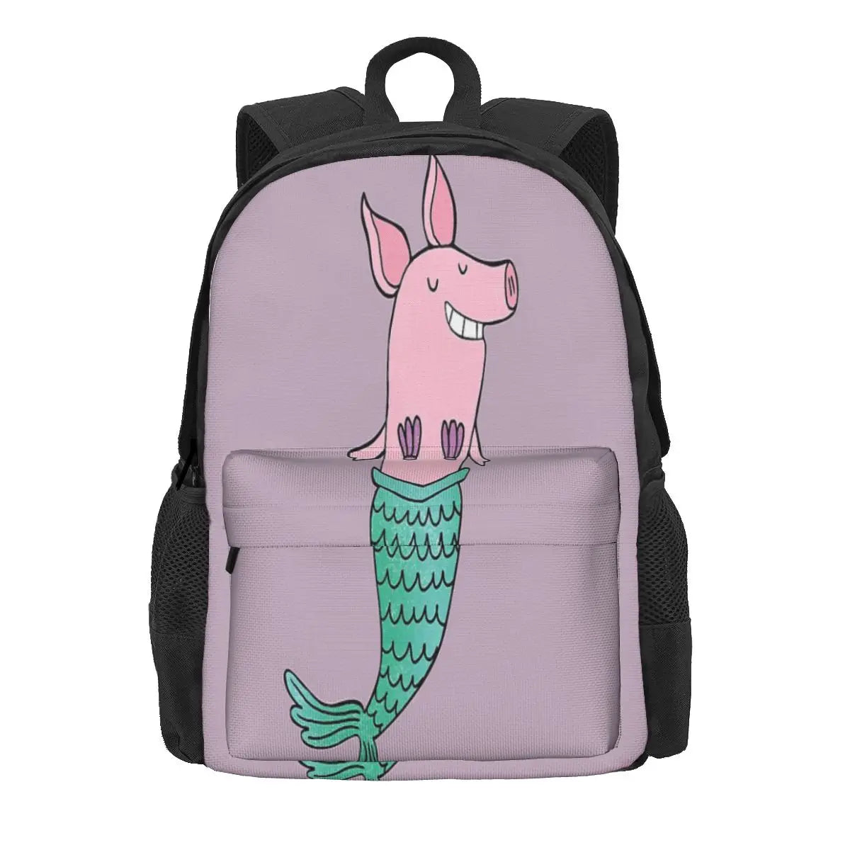 Mermaid Pig - Purple Backpacks Men's & Women's Unisex Bags For Gi