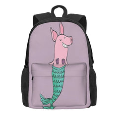 Mermaid Pig - Purple Backpacks Men's & Women's Unisex Bags For Gi