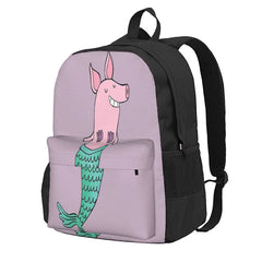 Mermaid Pig - Purple Backpacks Men's & Women's Unisex Bags For Gi