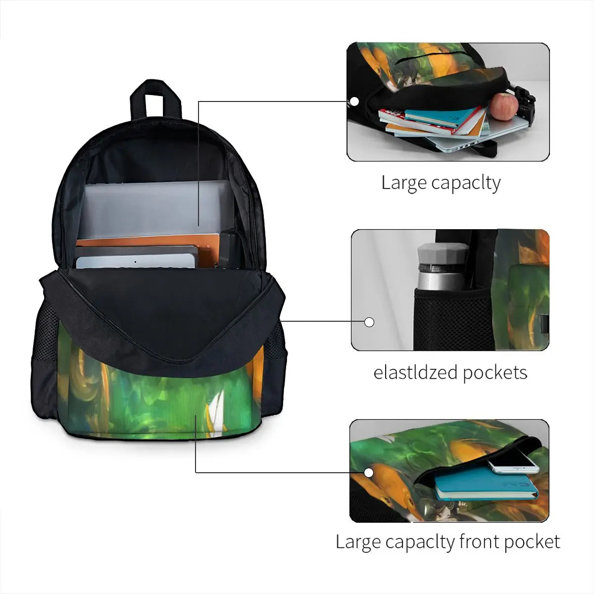 Mermaid and Unicorn Backpack for Men and Women