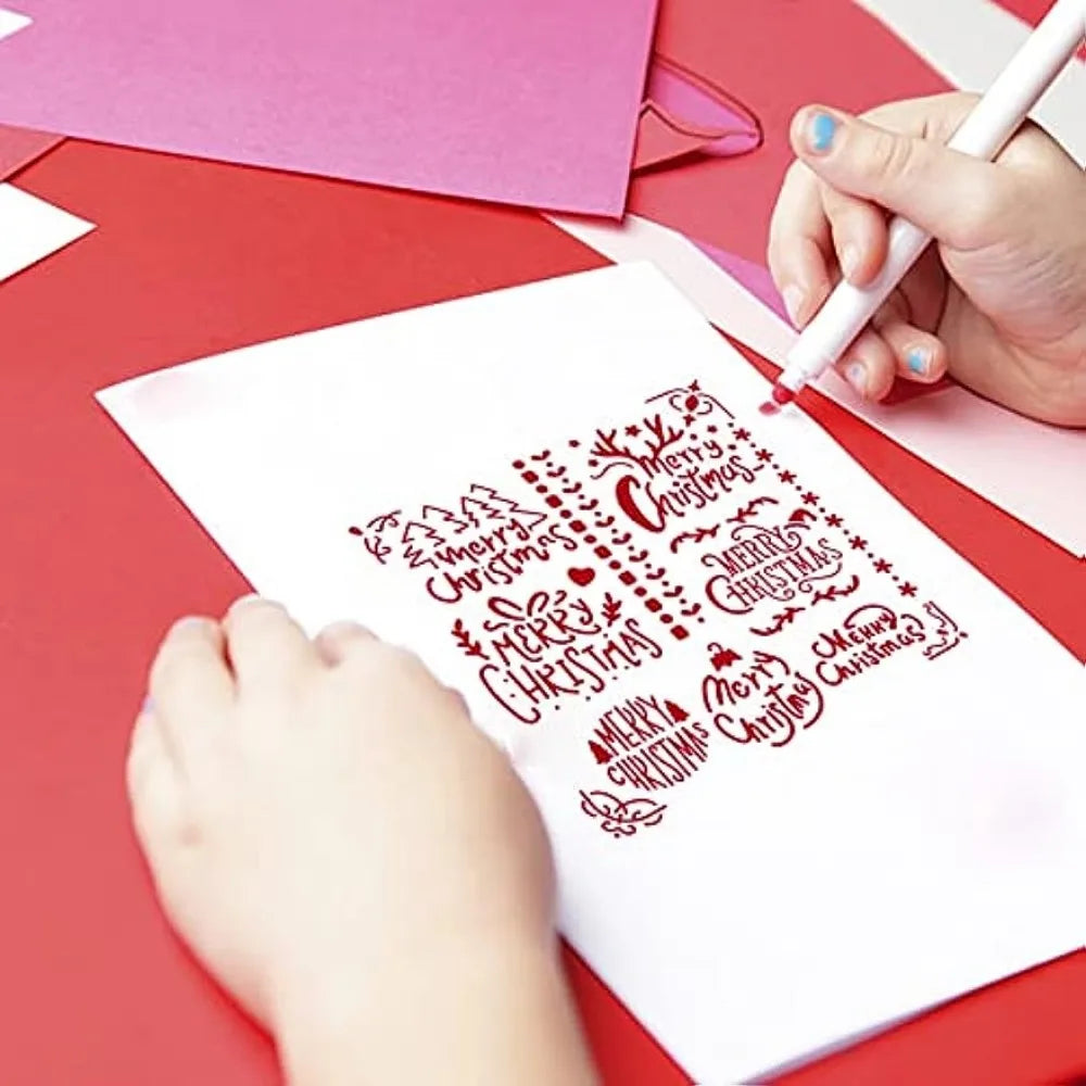 6" Christmas Tree Antlers Snowflake Stencil for Drawings & Engraving